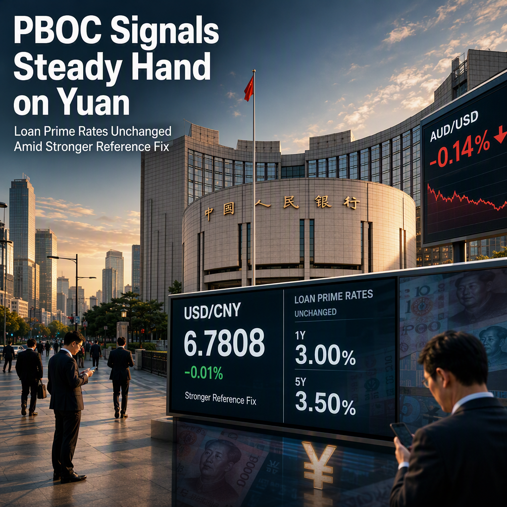 PBOC Holds Loan Prime Rates Steady and Sets Stronger Yuan Reference Rate