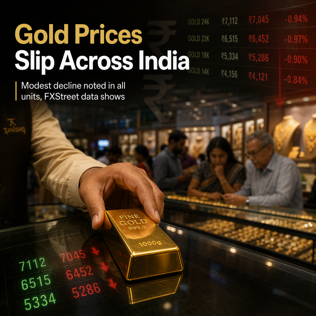 Gold Prices Decline in India, Marking Drop Across All Units