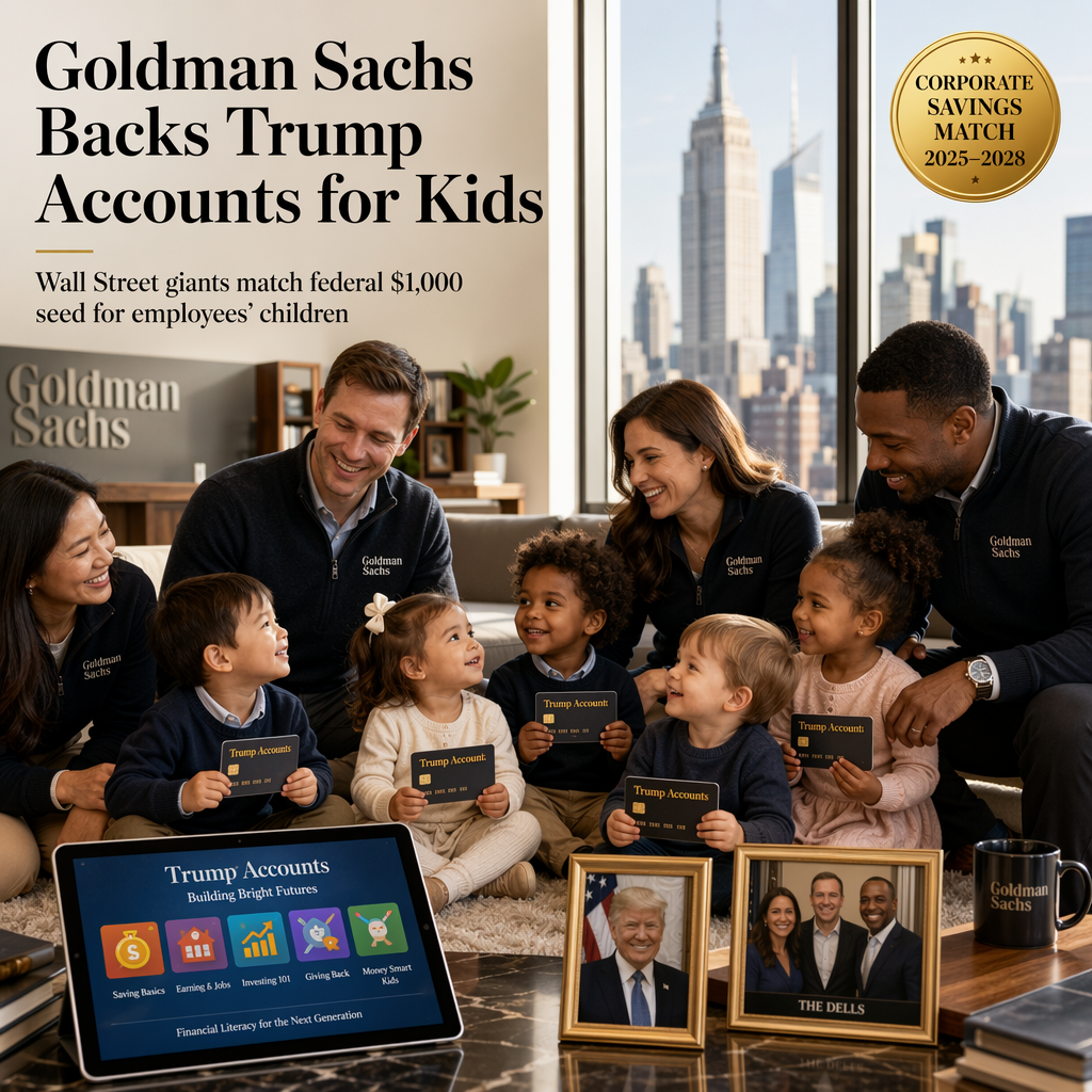 Goldman Sachs to Match $1,000 Federal Contribution for Employees' Children in Trump Accounts Initiative