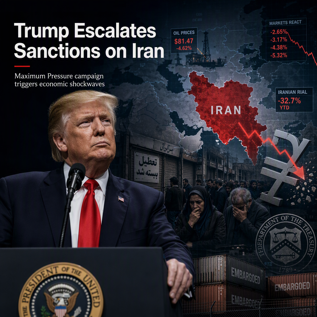 Trump Reimposes Maximum Pressure Sanctions on Iran, Escalating Economic Strain