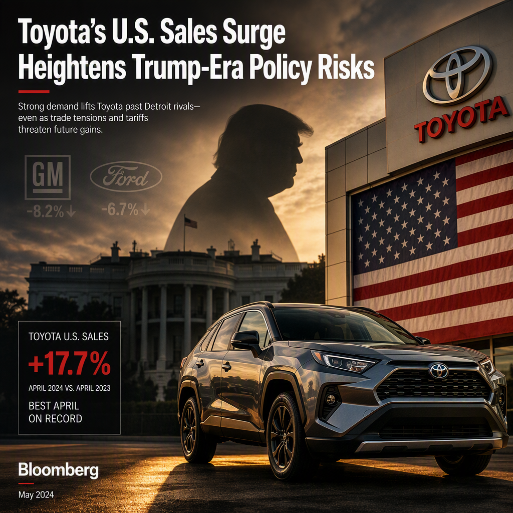 Toyota's U.S. Sales Surge Heightens Exposure to Trump Policy Shifts