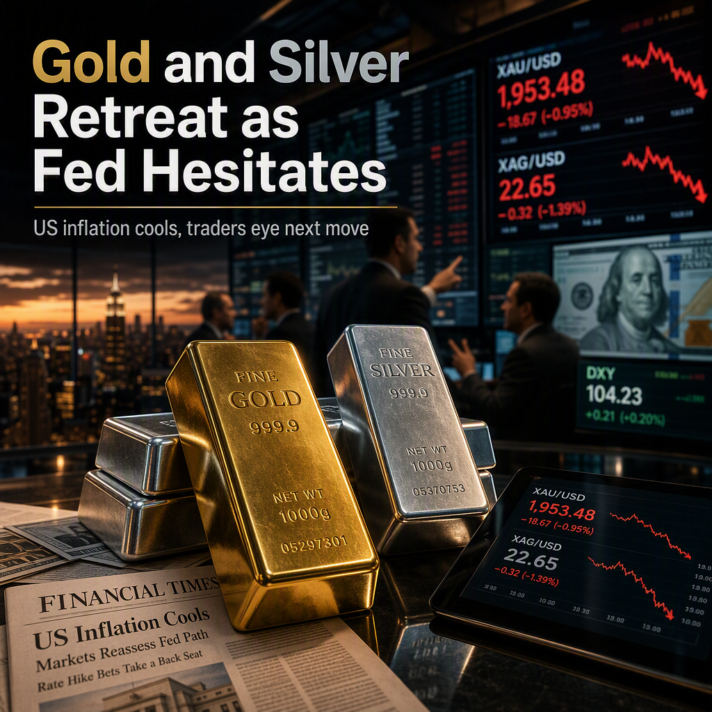 Gold and Silver Prices Retreat as US Inflation Data Tempers Fed Rate Hike Expectations