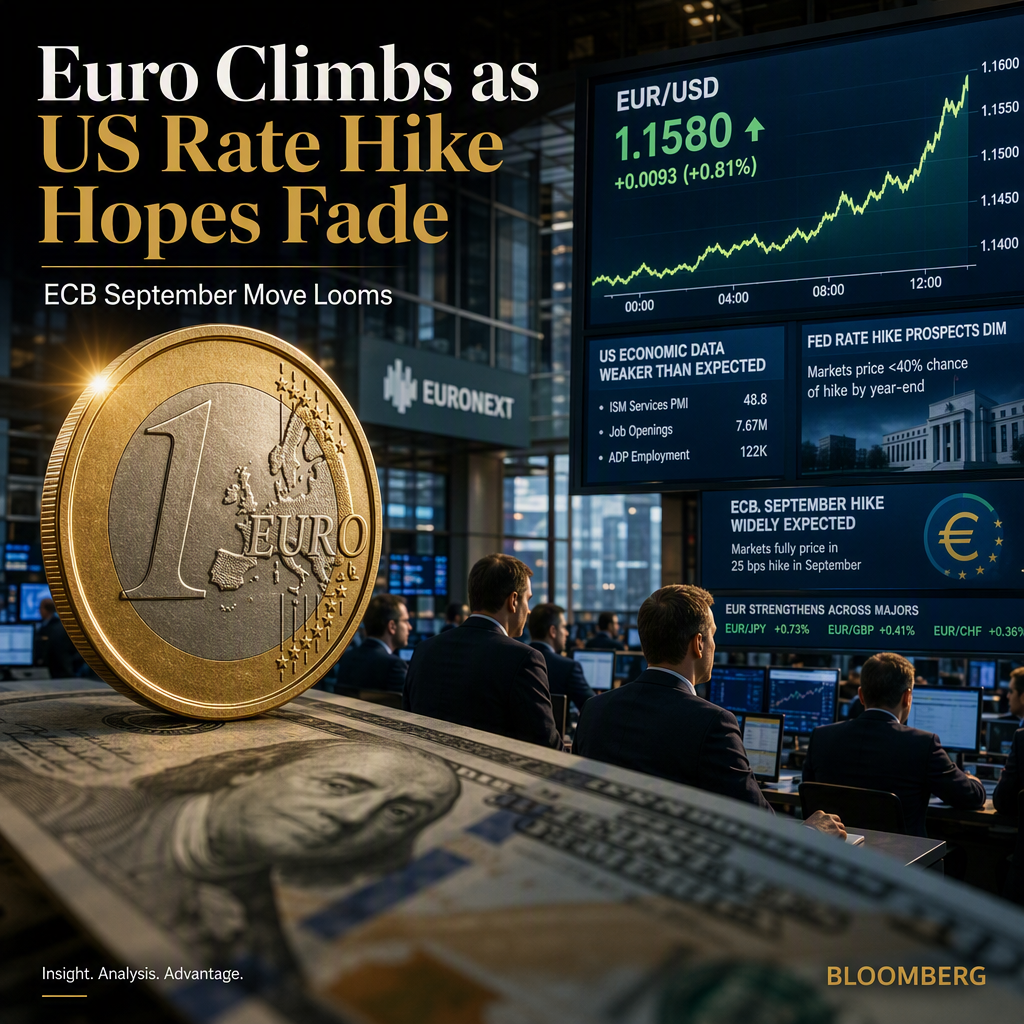 Euro Surges as Weak US Data Dims Fed Rate Hike Prospects; ECB September Hike Expected