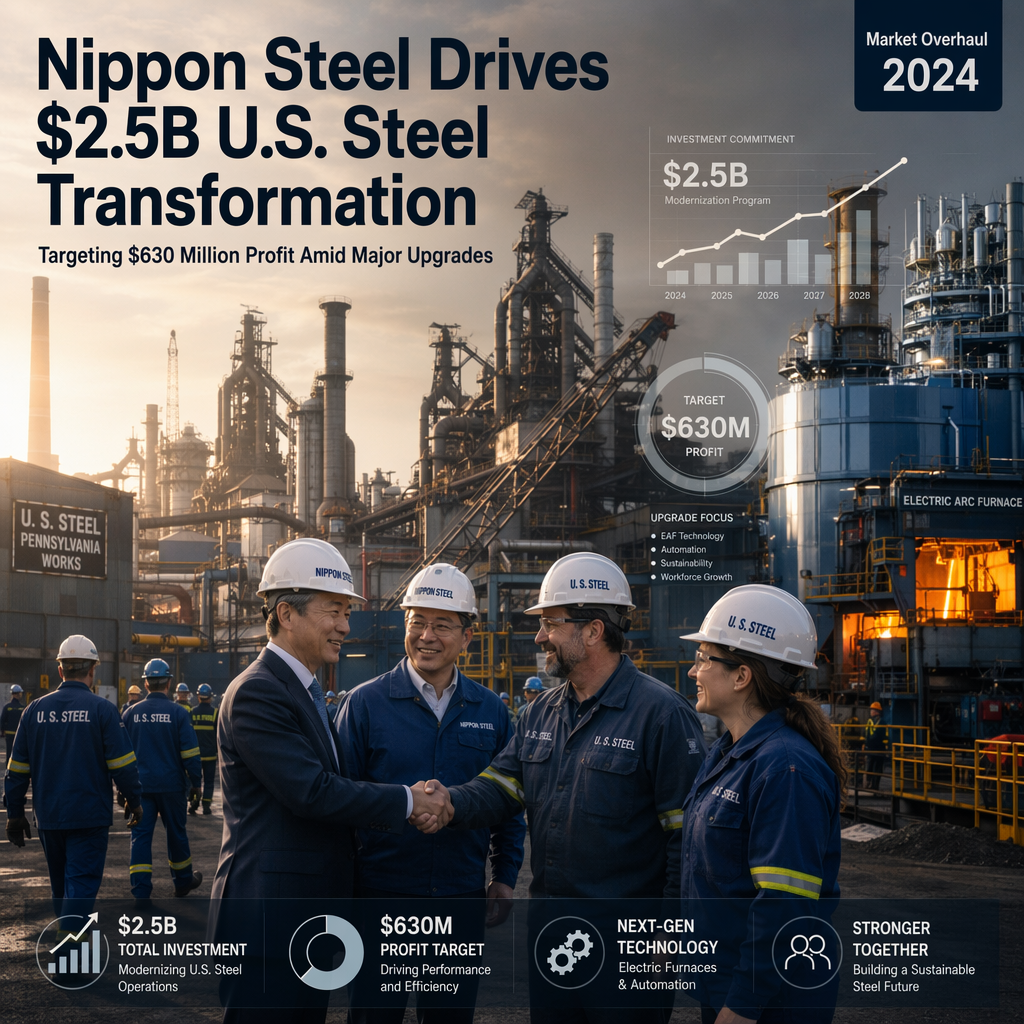 Nippon Steel Pushes Forward with $2.5 Billion U.S. Steel Overhaul, Targets $630 Million Profit