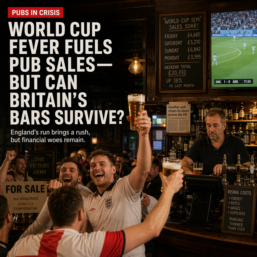 England's World Cup Semifinal Spurs Surge in Beer Sales, but UK Pubs Still Face Financial Struggles