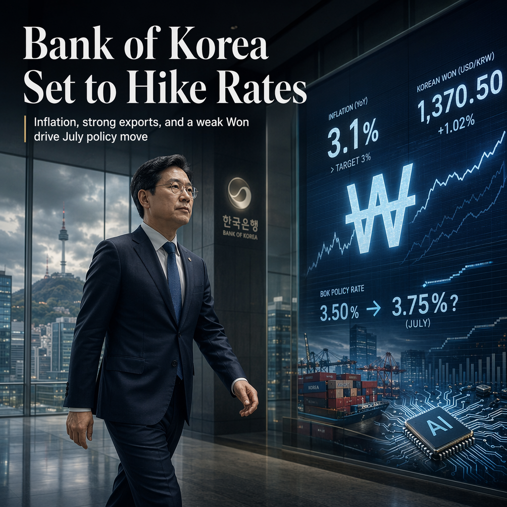 DBS Expects Bank of Korea to Hike Rates in July Amid Persistent Inflation and Won Weakness