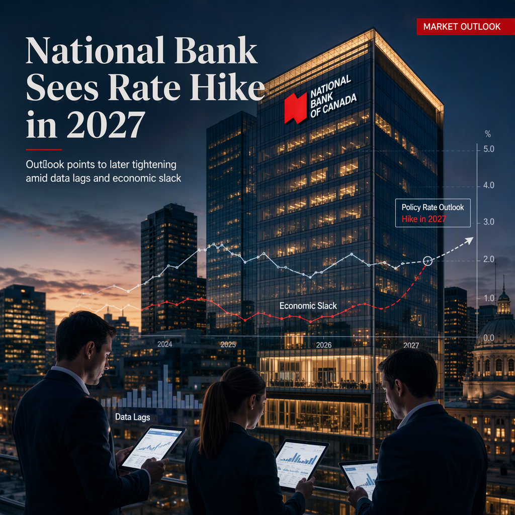 National Bank of Canada Expects Bank of Canada Rate Hike in Early 2027, Citing Data Lags and Economic Slack