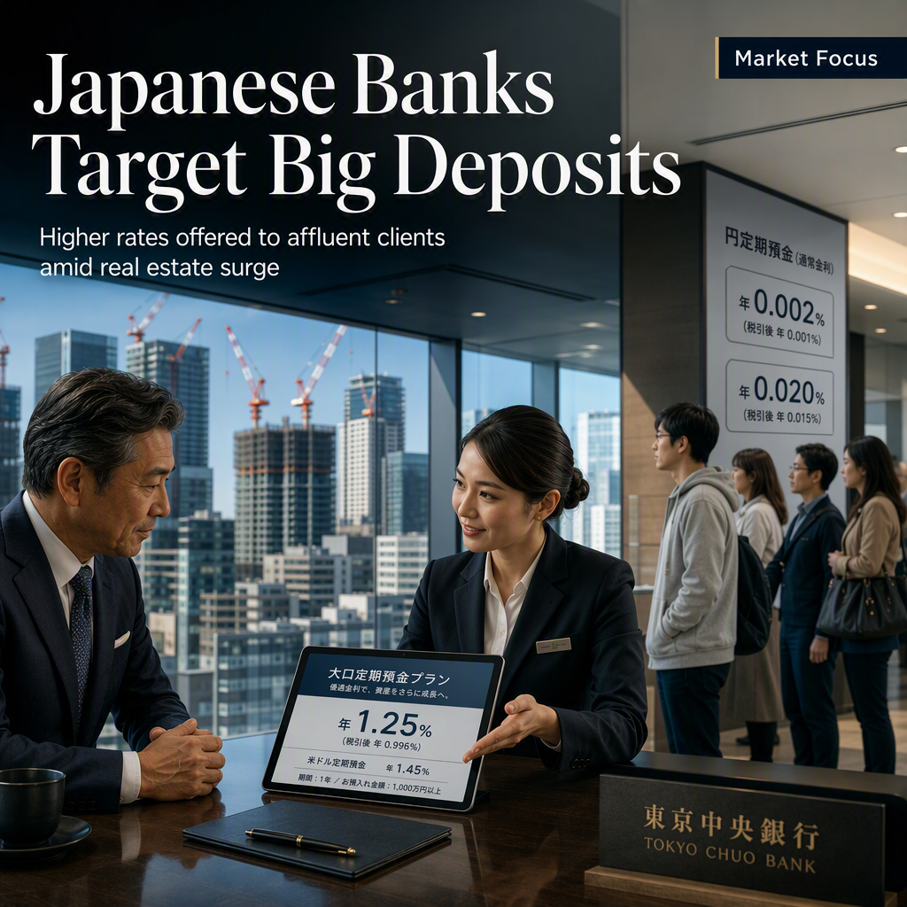 Japanese Banks Compete for Large Deposits with Higher Rates Amid Real Estate Boom