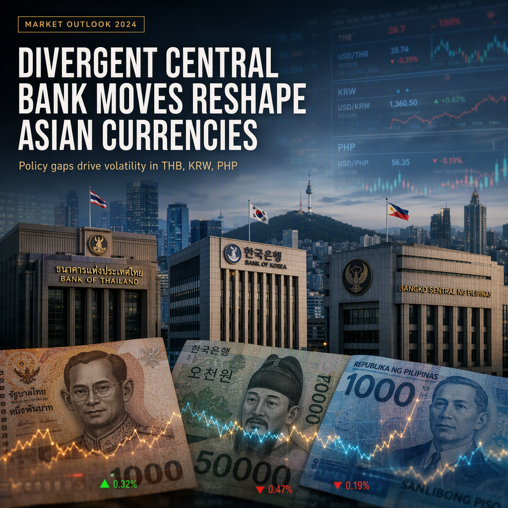 Divergent Central Bank Policies Shape Outlook for Thai Baht, Korean Won, and Philippine Peso