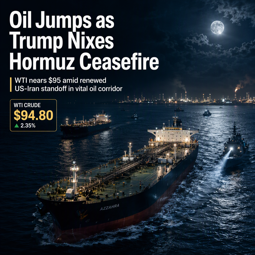 WTI Oil Surges Near $95 as Trump Rejects Hormuz Ceasefire Proposal