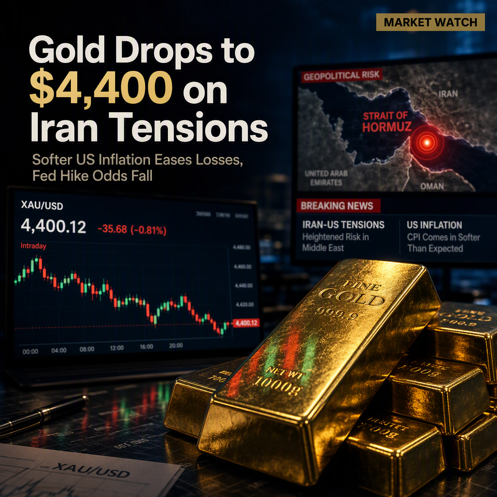 Gold Slips to $4,400 Amid Iran-US Tensions, But Softer US Inflation Limits Losses