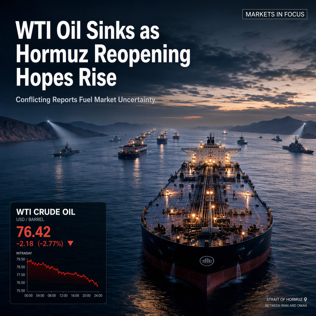 WTI Oil Slides as Strait of Hormuz Reopening Hopes Intensify Amid Conflicting Reports