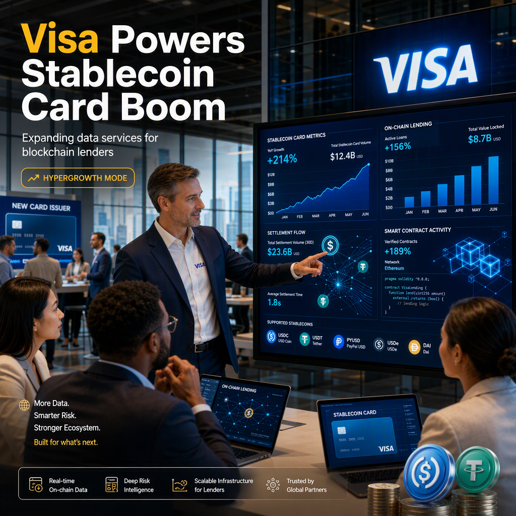 Visa Expands Data Services for Blockchain Lenders Amid Surging Stablecoin-Linked Card Demand