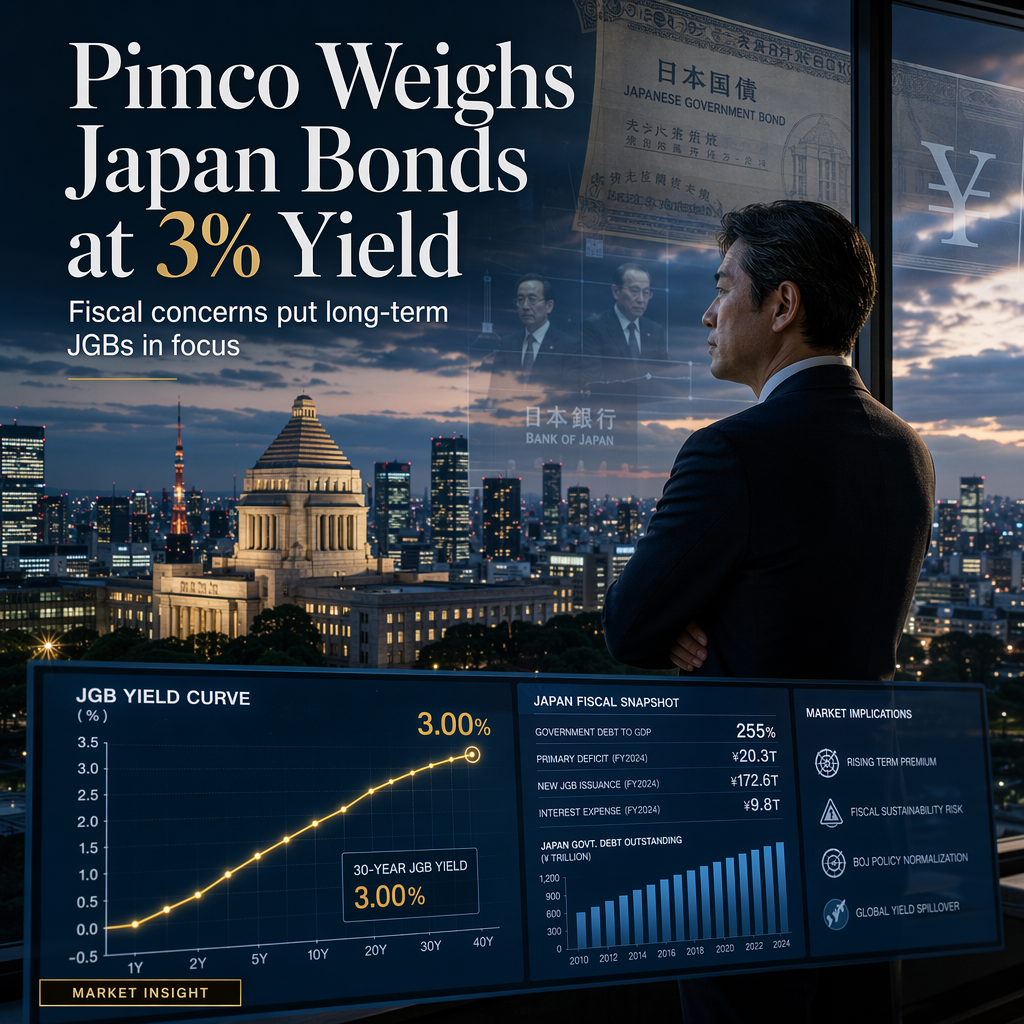 Pimco Signals Interest in Long-Term JGBs if Yields Reach 3% Amid Rising Fiscal Concerns