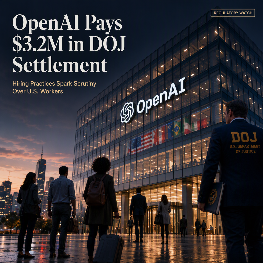 OpenAI to Pay $3.2 Million to Settle DOJ Allegations of Favoring Foreign Workers Over Americans
