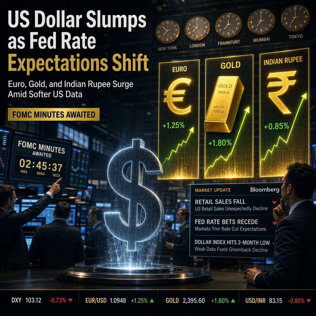 US Dollar Weakens as Fed Rate Hike Bets Recede, Boosting Euro, Gold, and Indian Rupee