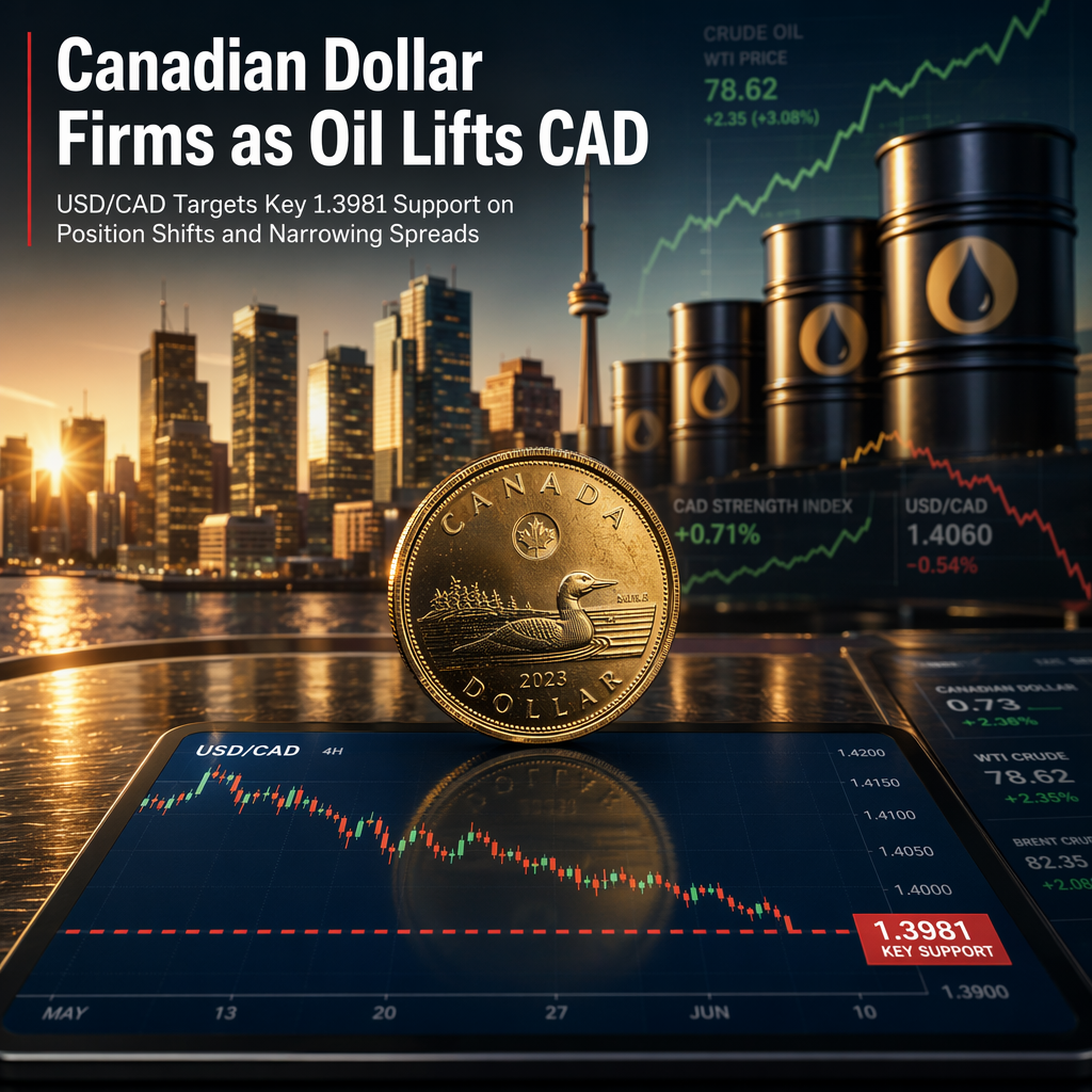 Canadian Dollar Strengthens as USD/CAD Targets 1.3981 Support Amid Position Adjustment and Firmer Oil