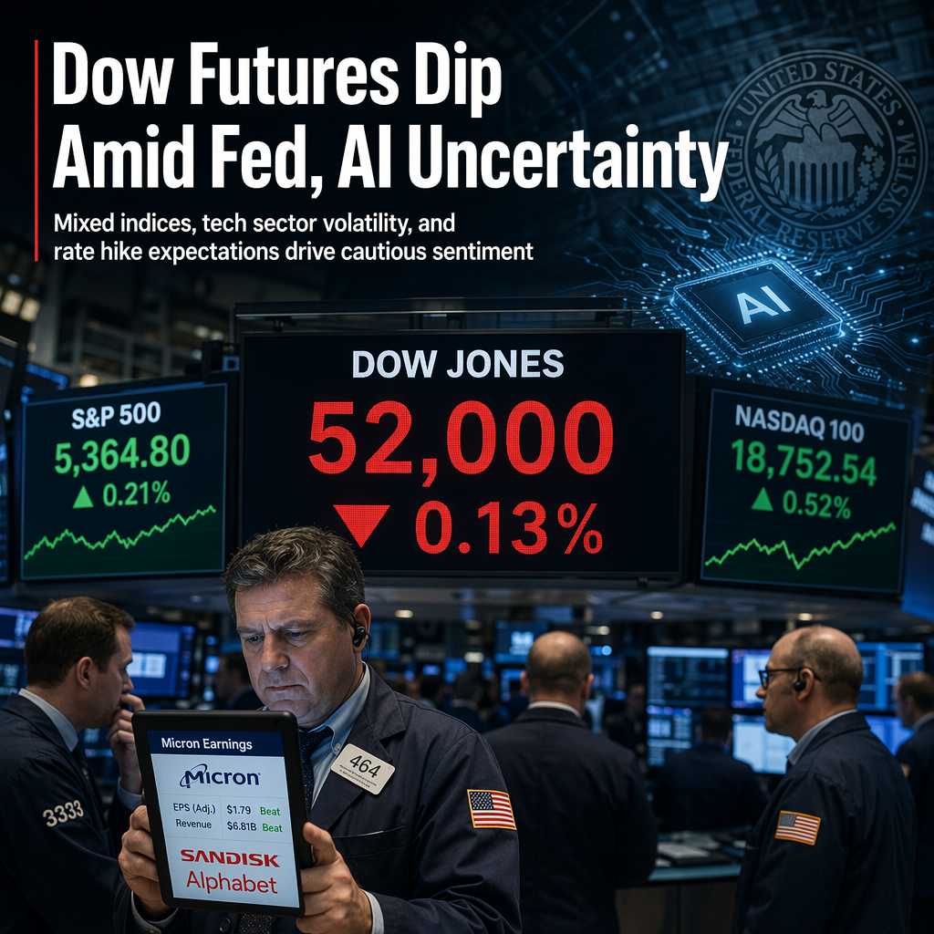 Dow Jones Futures Slip Amid Hawkish Fed Outlook and AI Sector Concerns