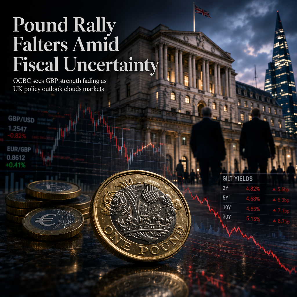 OCBC Sees British Pound Rally Fading Amid UK Fiscal Concerns and BoE Policy Outlook