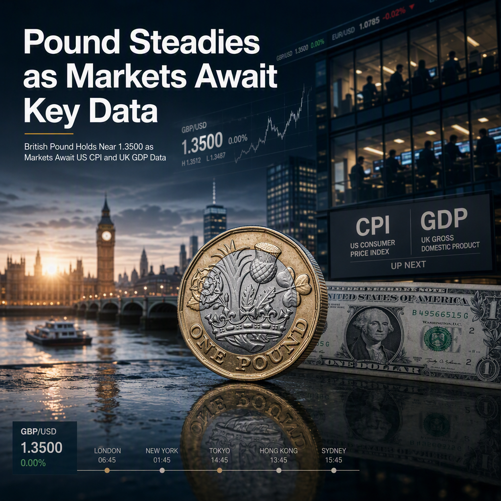 British Pound Holds Near 1.3500 as Markets Await US CPI and UK GDP Data