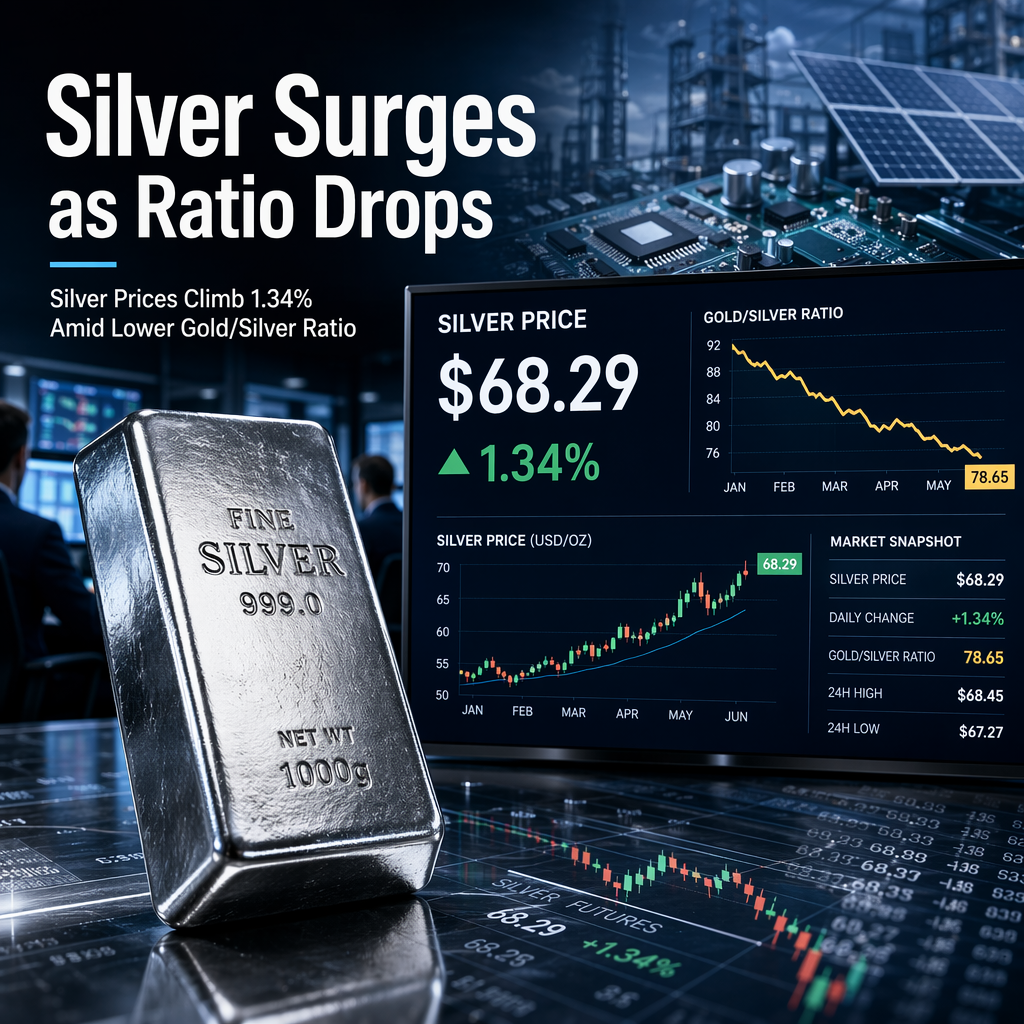 Silver Prices Climb 1.34% Amid Lower Gold/Silver Ratio, FXStreet Reports