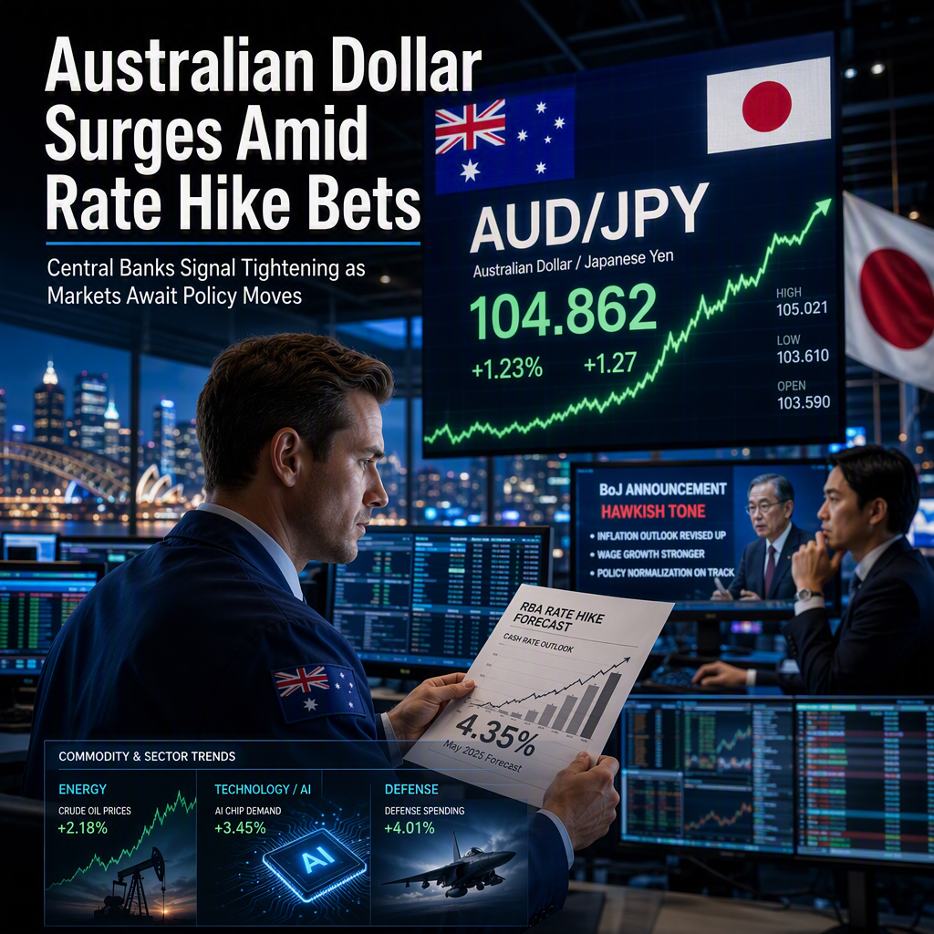 Australian Dollar Rises Against Yen Amid RBA Rate Hike Bets and BoJ Hawkish Signals