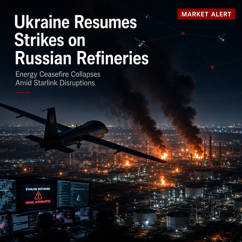 Ukraine to Resume Strikes on Russian Refineries After Failed 'Energy Ceasefire'