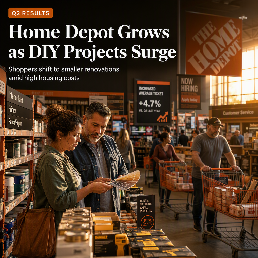 Home Depot Reports Q2 Sales Growth as Customers Focus on Smaller Projects Amid High Housing Costs