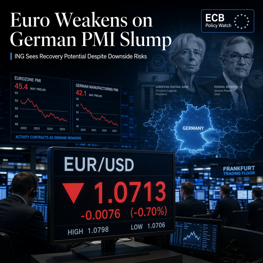 Euro Faces Short-Term Downside as German PMIs Weigh, but ING Sees Recovery Potential