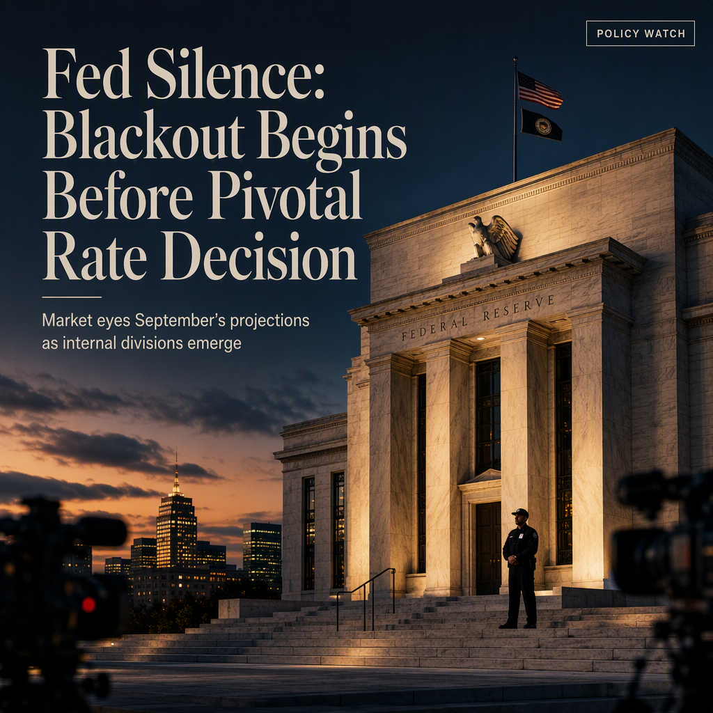 Fed Enters Blackout Period Ahead of Crucial September Rate Decision and Economic Projections