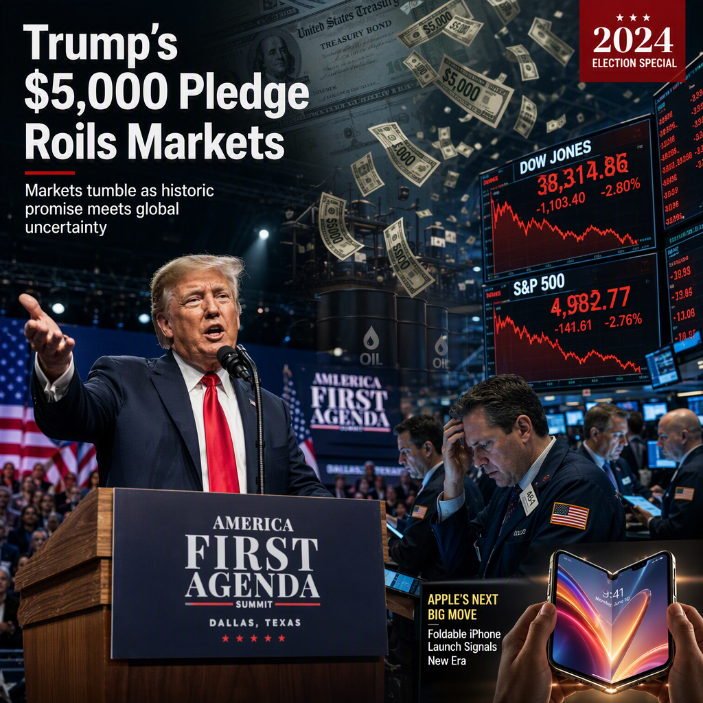 Trump Pledges $5,000 'Dividend' to Americans if GOP Wins Congress; Markets React Amid Geopolitical Uncertainty
