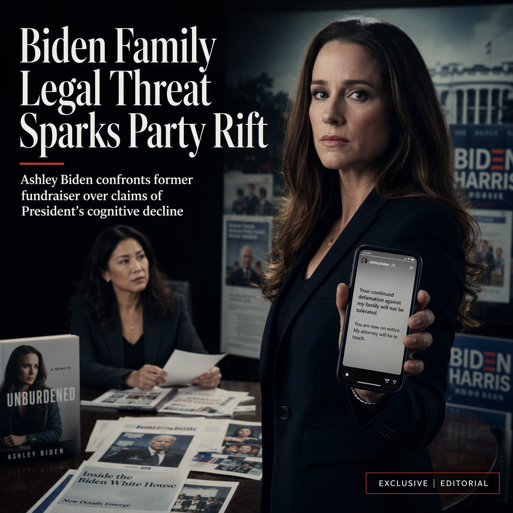 Ashley Biden Threatens Legal Action Against Ex-Democratic Fundraiser Over Claims of Biden's Cognitive Decline
