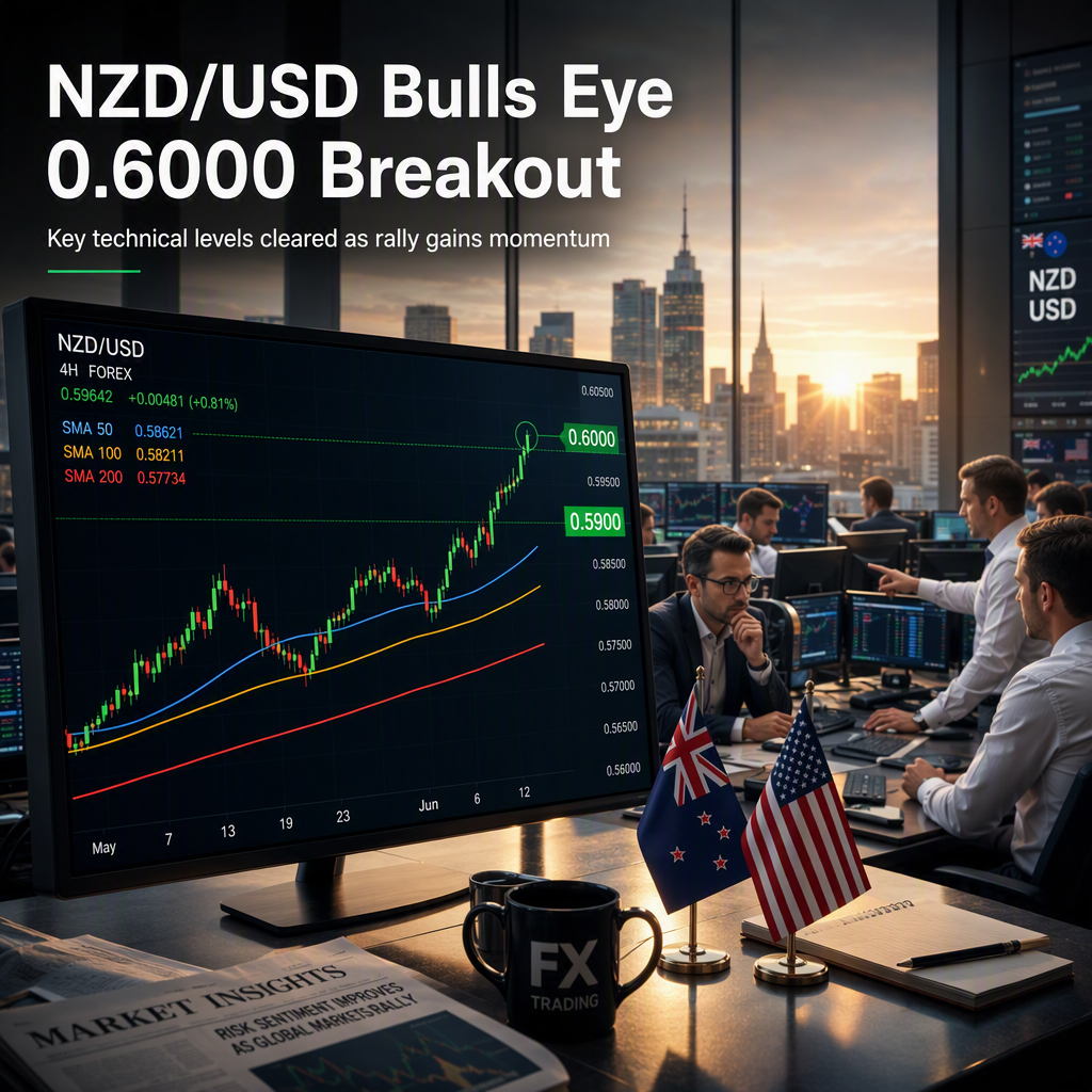NZD/USD Extends Rally, Bulls Target 0.6000 After Key SMA Break