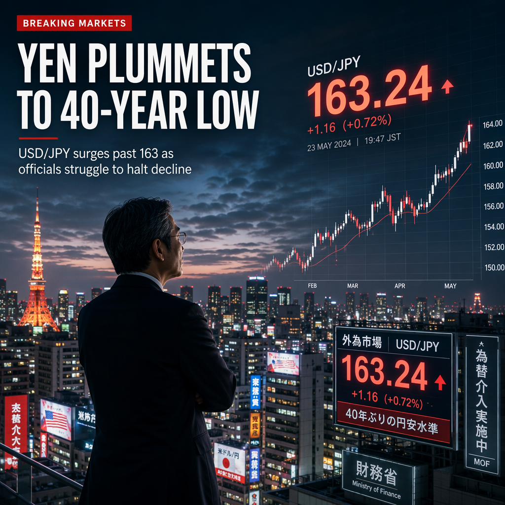 Japanese Yen Hits 40-Year Low Against US Dollar as Uptrend Accelerates