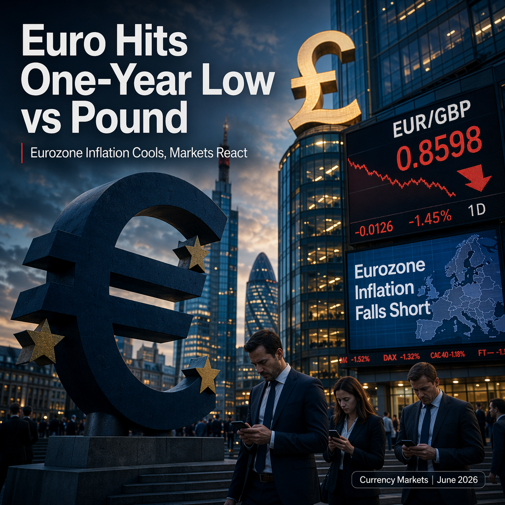 Euro Hits One-Year Low Against Pound as Eurozone Inflation Undershoots Forecasts