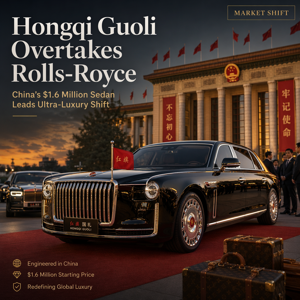 Hongqi's $1.6 Million Guoli Sedan Surpasses Rolls-Royce in China's Ultra-Luxury Car Market