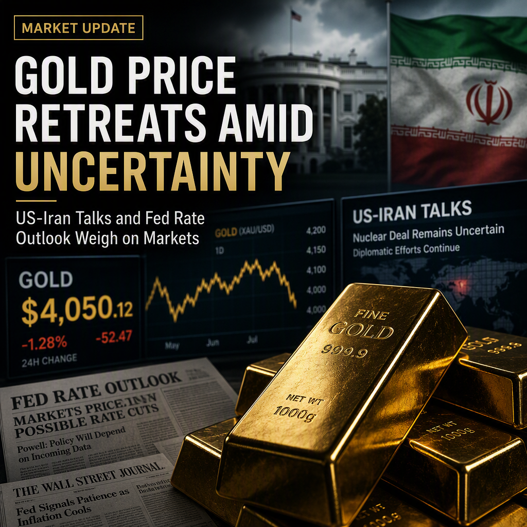 Gold Price Retreats Near $4,050 Amid US-Iran Talks Uncertainty and Fed Rate Outlook