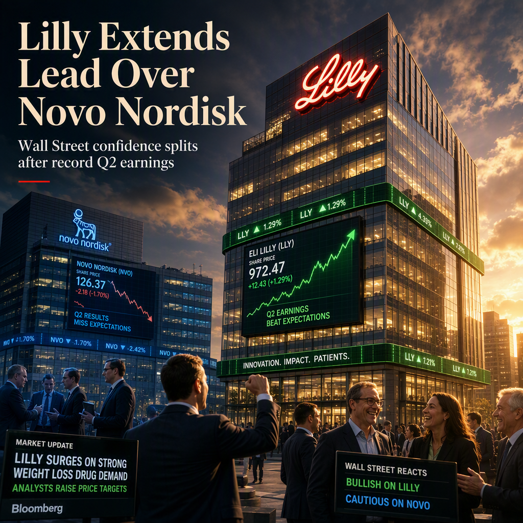 Eli Lilly Surges Ahead of Novo Nordisk as Wall Street Confidence Splits After Q2 Earnings
