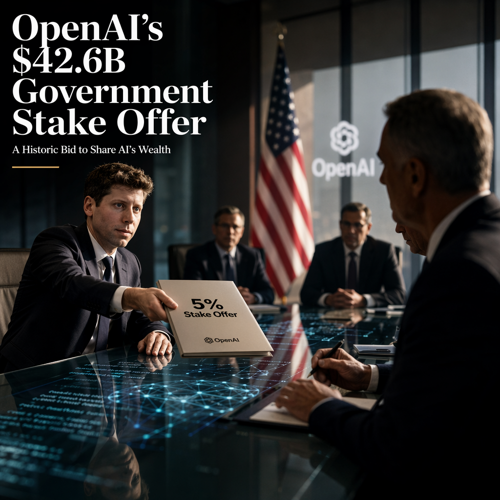 OpenAI Offers 5% Stake to U.S. Government to Ease Political Pressure, Valuing Stake at $42.6 Billion
