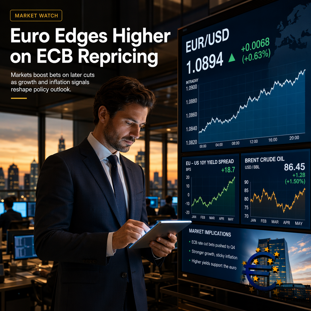Euro Edges Higher as Markets Reprice ECB Outlook, Yield Spreads Recover