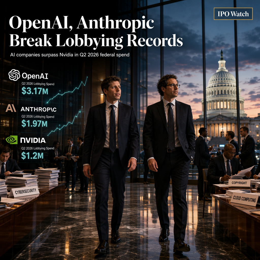 OpenAI and Anthropic Set Record Lobbying Spend in Q2 2026, Surpassing Nvidia