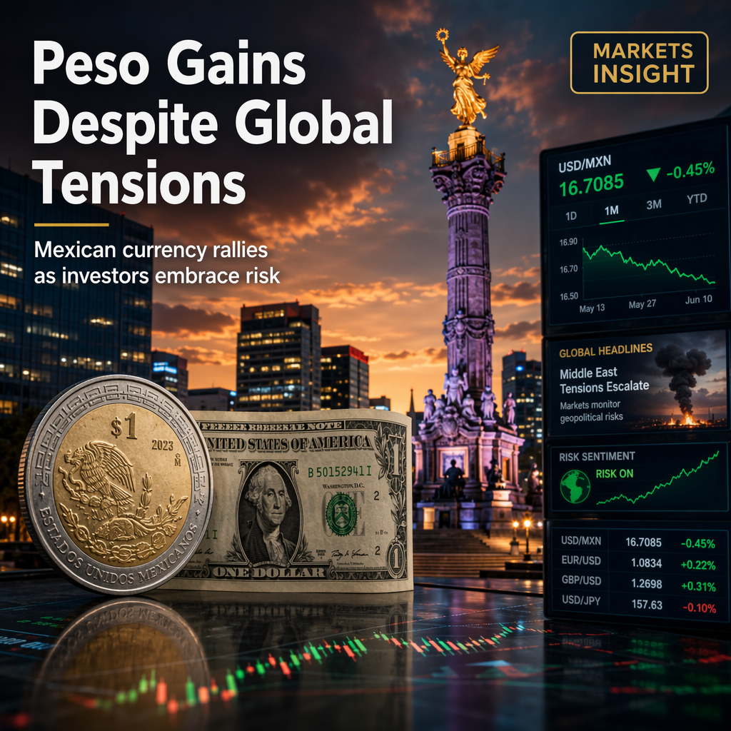 Mexican Peso Strengthens Against US Dollar Amid Rising Risk Appetite and Geopolitical Tensions