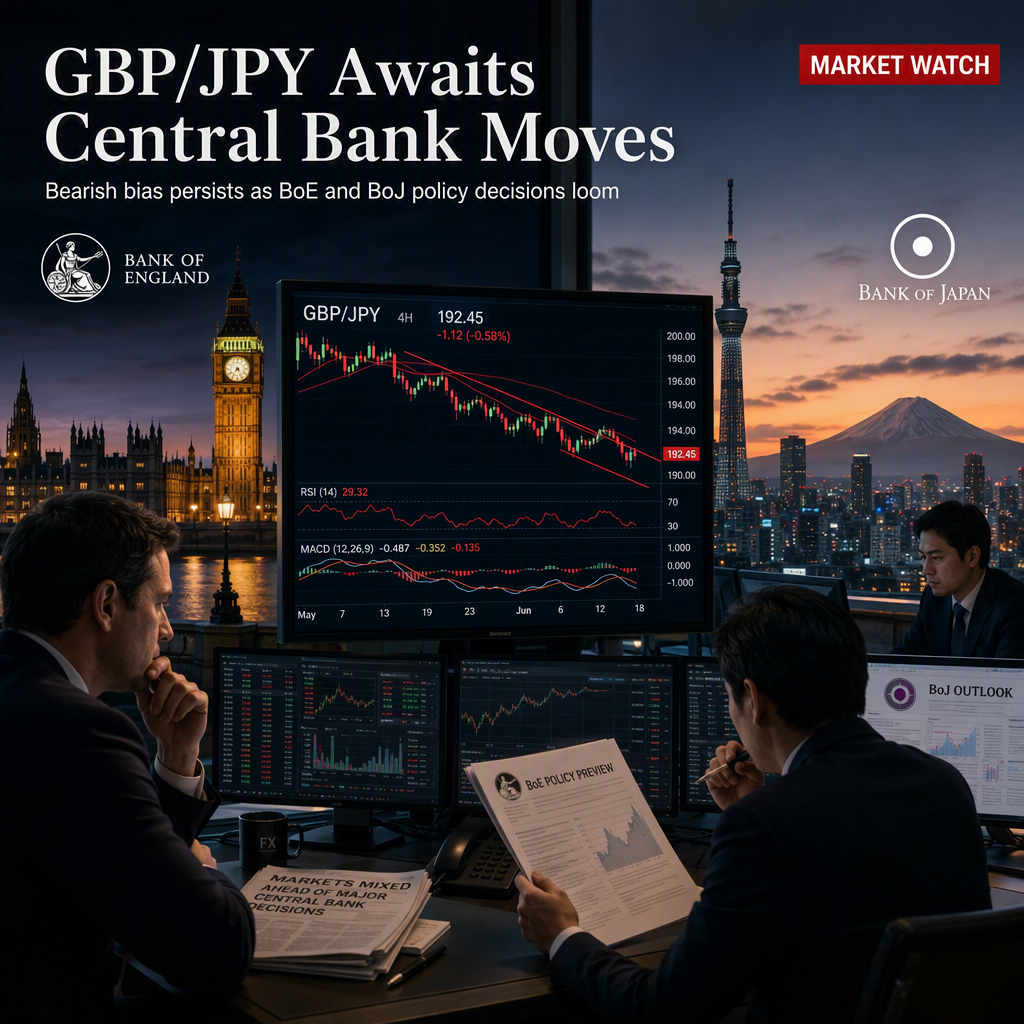 GBP/JPY Holds Bearish Bias Ahead of BoE and BoJ Policy Decisions