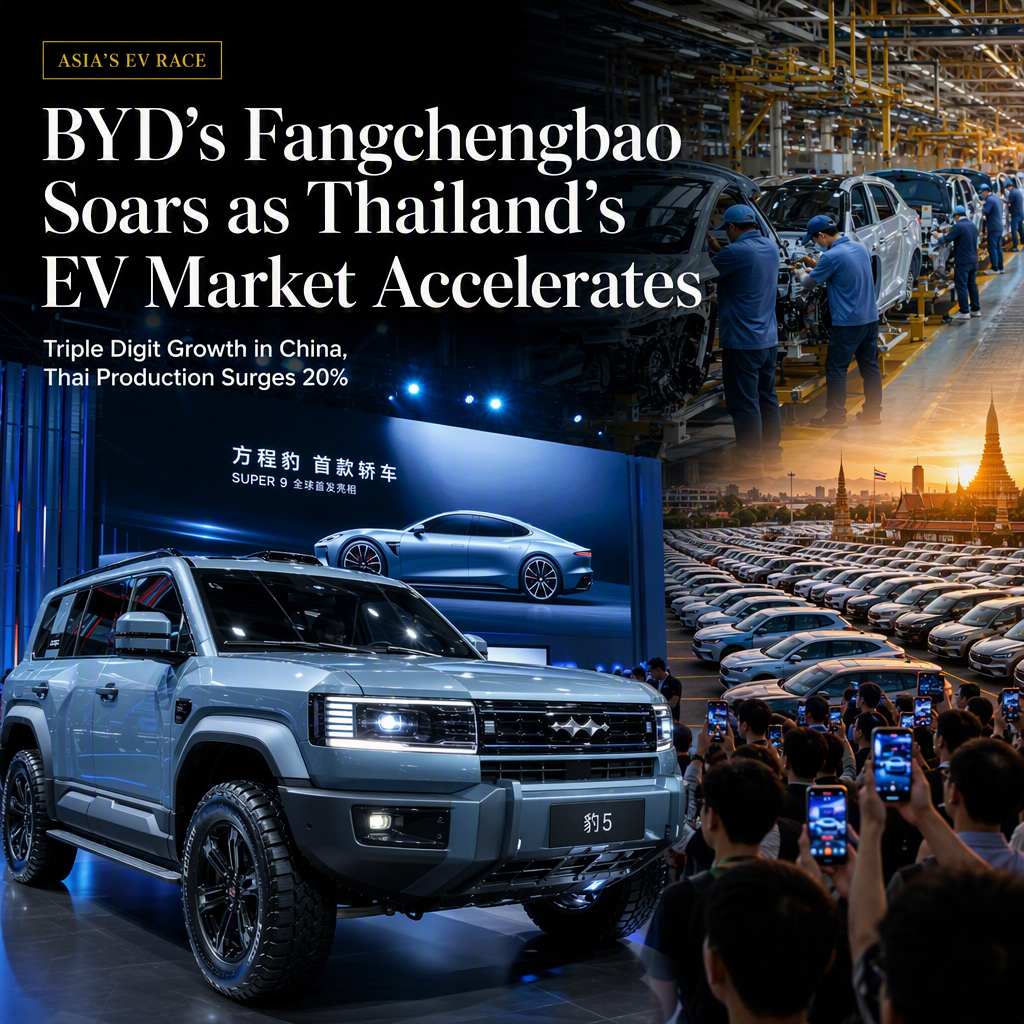 BYD's Fangchengbao Brand Triples China Sales Amid Slowing Growth, While Thailand's Auto Market Surges on EV Demand