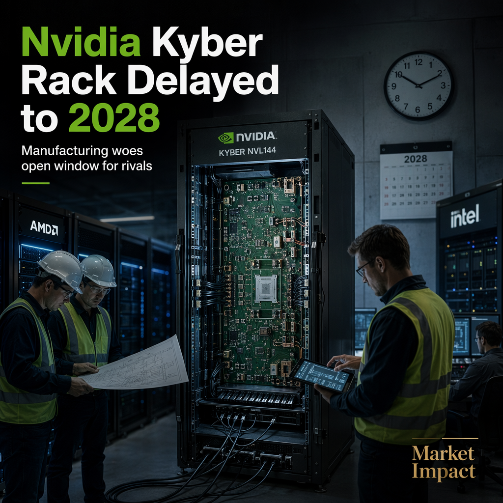 Nvidia Delays Kyber Rack System to 2028 Amid Manufacturing Challenges, Opening Door for Rivals