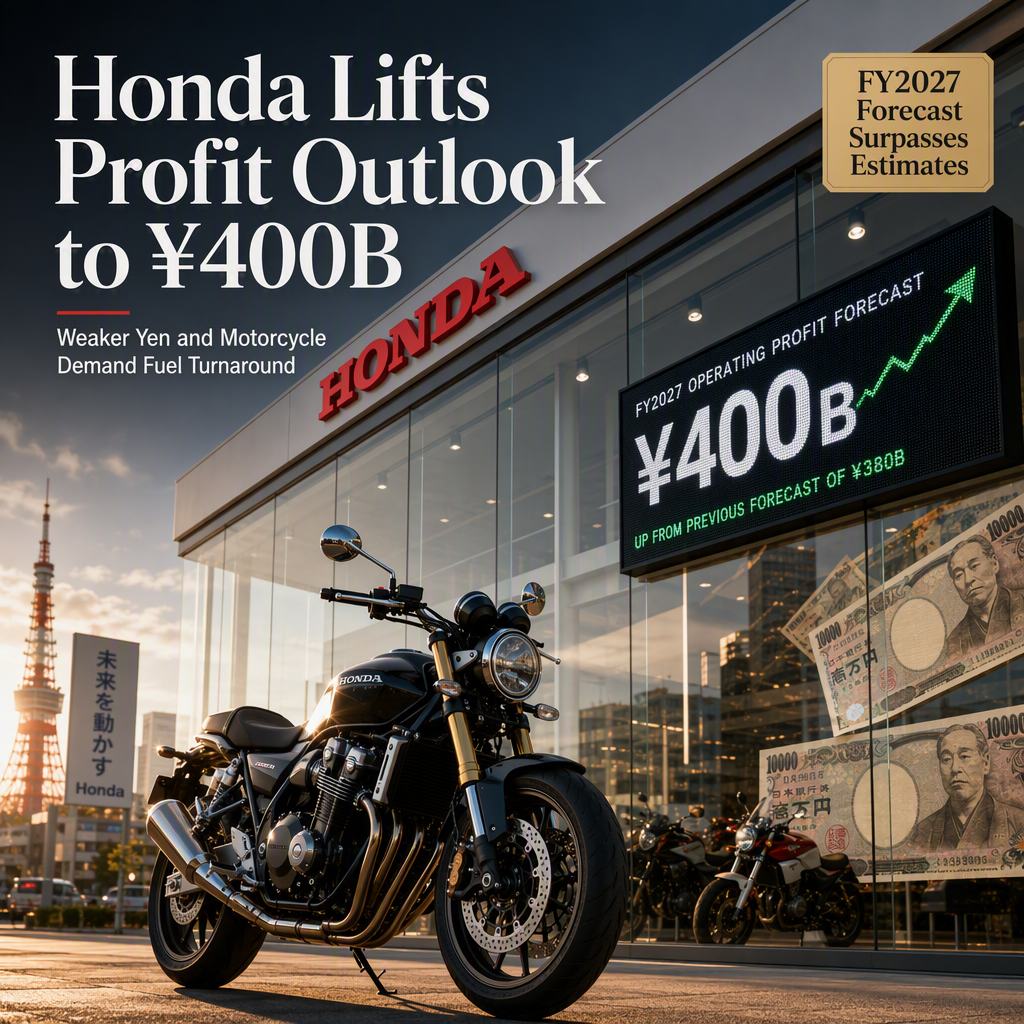 Honda Raises Full-Year Profit Forecast to ¥400 Billion on Weaker Yen and Robust Motorcycle Sales