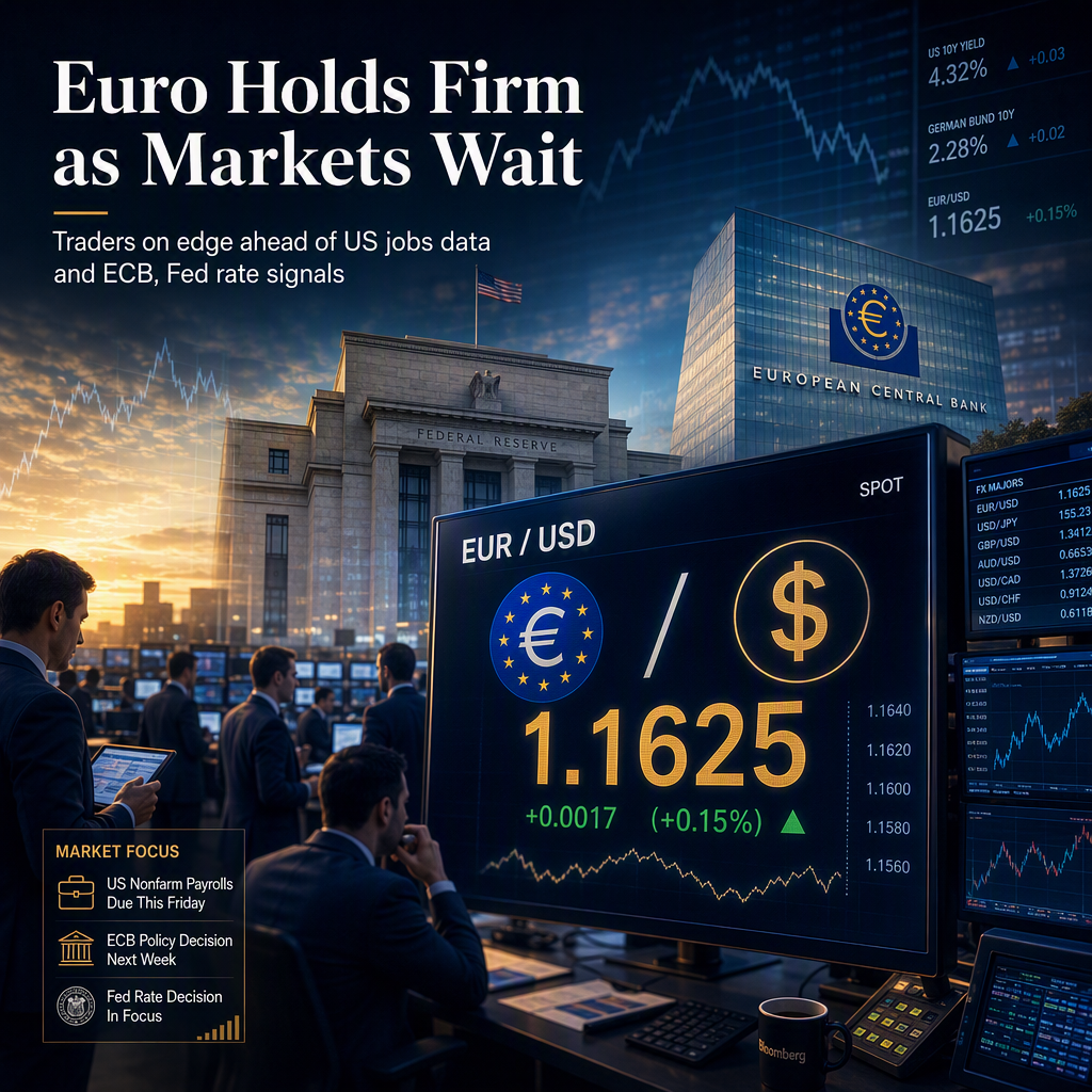 Euro Holds Steady Above 1.1600 as Markets Await US Jobs Data and Central Bank Decisions