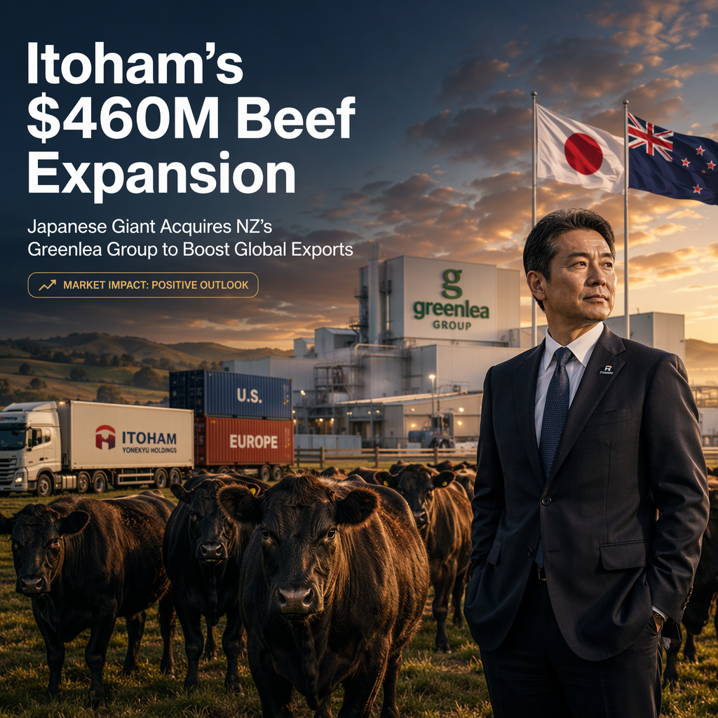 Itoham Yonekyu Holdings Acquires New Zealand's Greenlea Group in $460 Million Deal to Expand Global Beef Exports