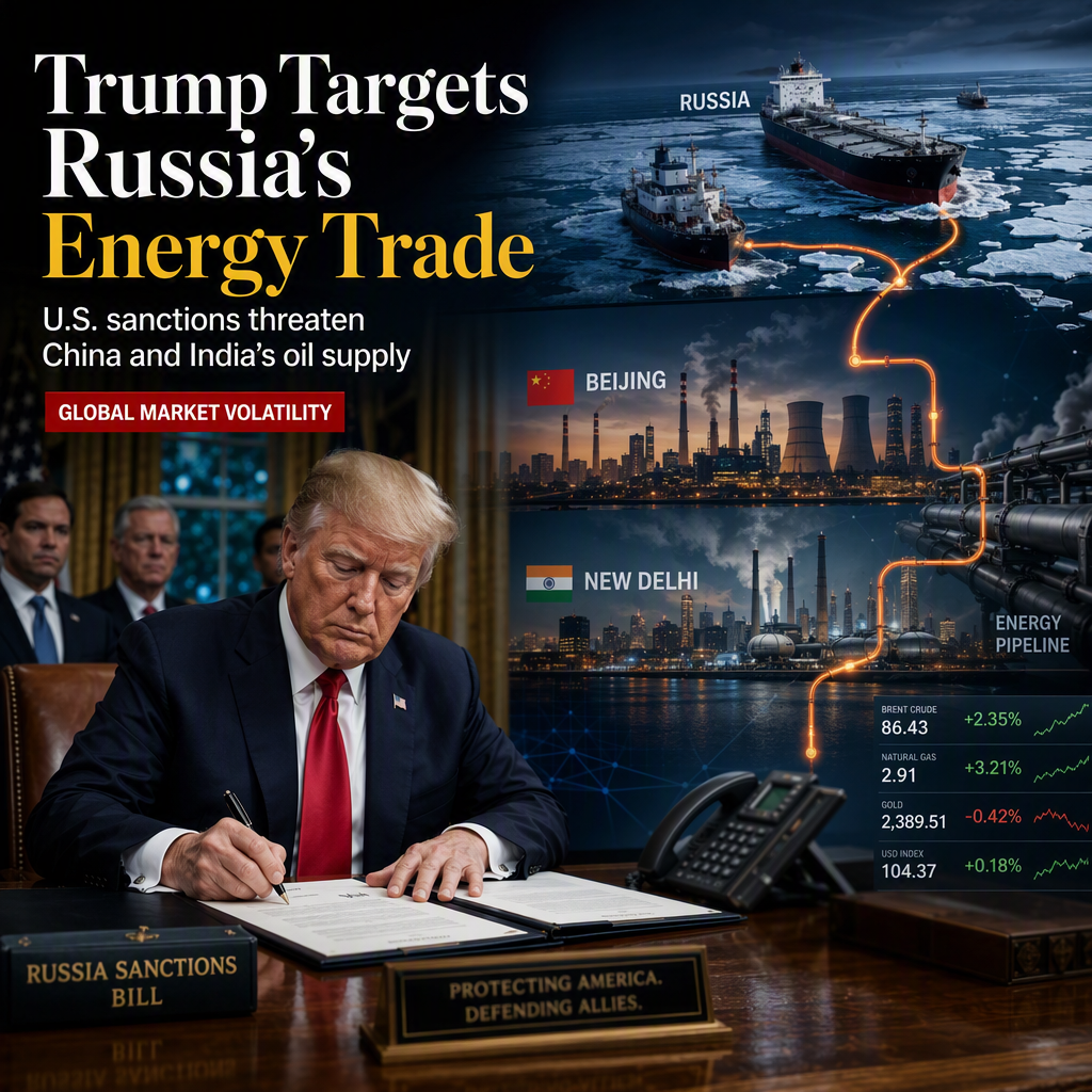 Trump Signs Russia Sanctions Bill, Authorizing Tariffs on China and India’s Energy Imports