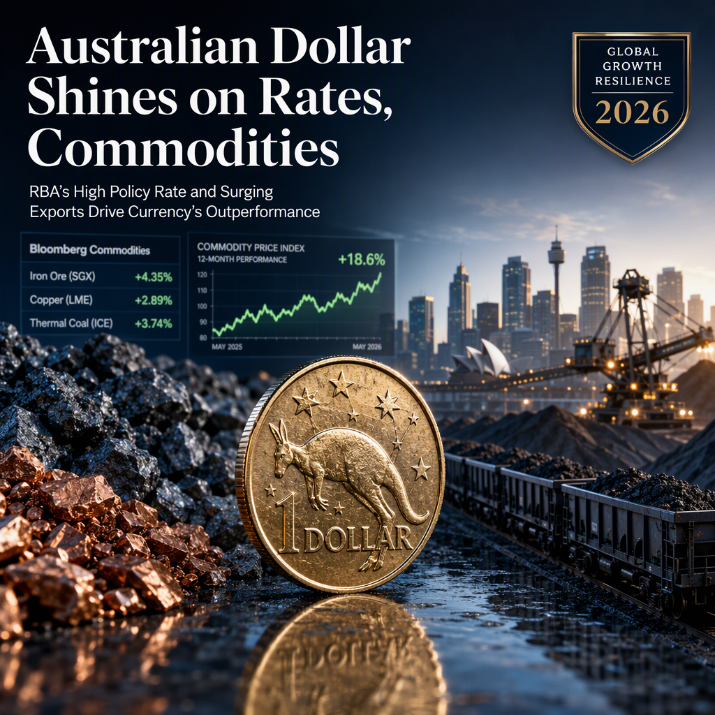 Australian Dollar Supported by High RBA Rates and Strong Commodities Amid Global Growth Resilience
